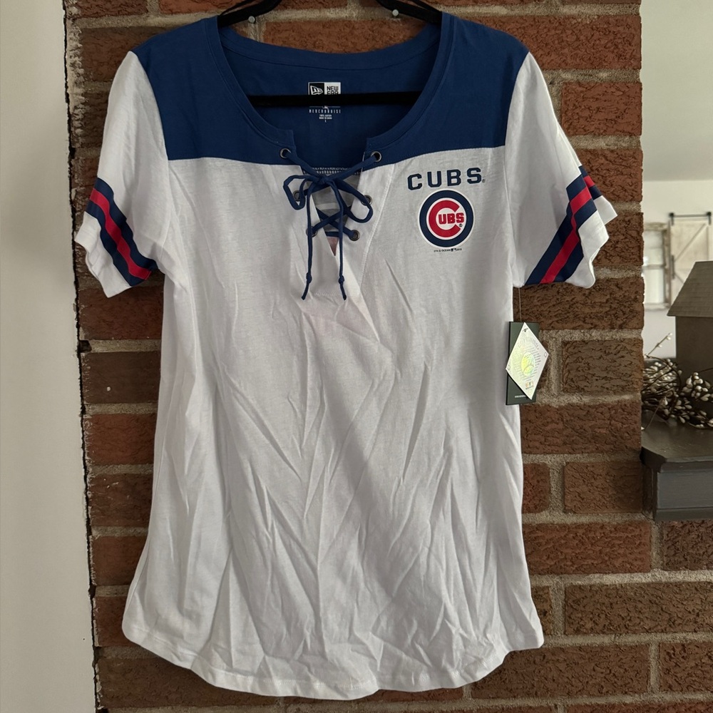 💙❤️🤍NWT Cubs Women's Lace-Up Jersey Blue and White.  Chicago